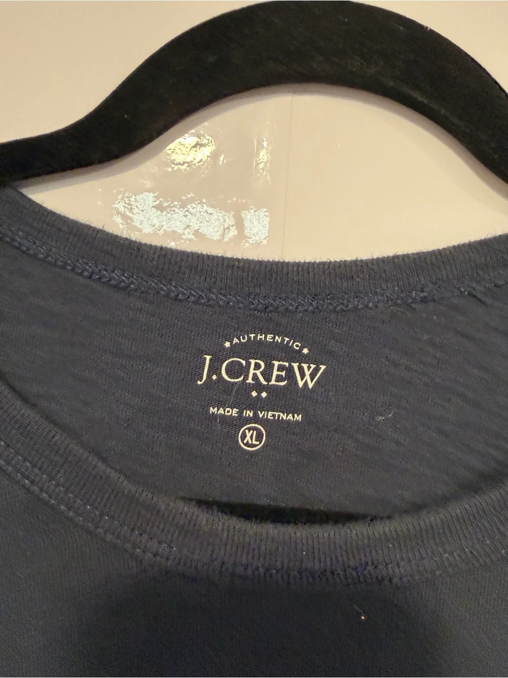J. Crew Mens Long-Sleeve Crewneck Shirt - Charcoal Blue 100% cotton